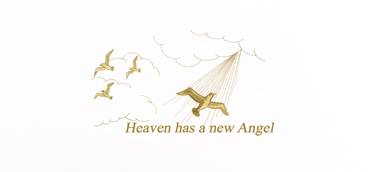 Heaven has a new Angel Gold White Faux